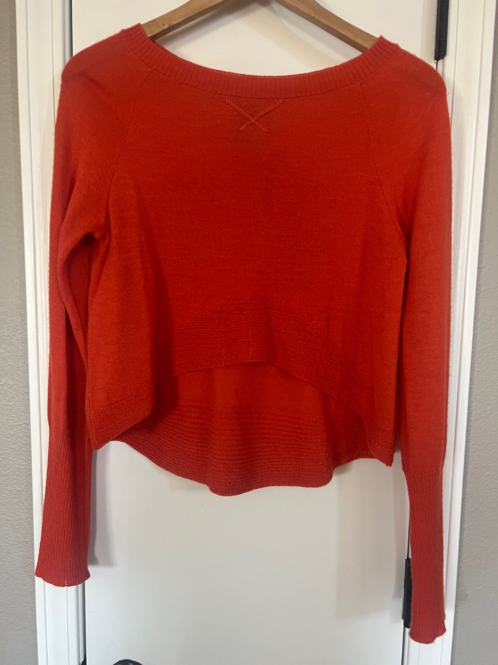 Dolce Vita from Anthropologie Orange Cropped 100% Baby Alpaca Crewneck Sweater